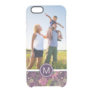 Custom Photo & Monogram Bright pattern Clear iPhone 6/6S Case