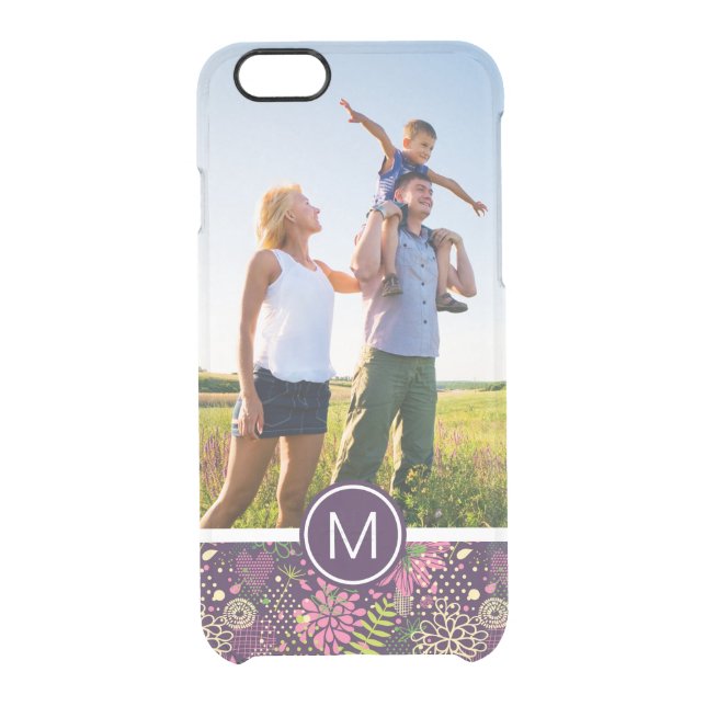 Custom Photo & Monogram Bright pattern Uncommon iPhone Case (Back)