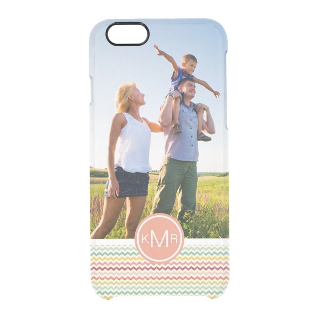 Custom Photo & Monogram Chevron Pattern 4 Uncommon iPhone Case (Back)