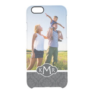 Custom Photo & Monogram Damask Pattern 6 Clear iPhone 6/6S Case