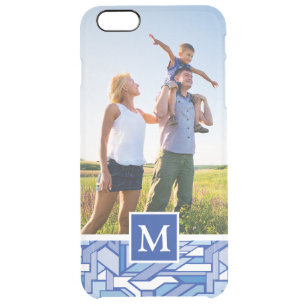 Custom Photo & Monogram Geometric pattern 2 Clear iPhone 6 Plus Case