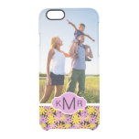 Custom Photo &amp; Monogram Gerbera flowers pattern Clear iPhone 6/6S Case