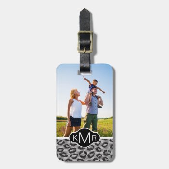 Custom Photo & Monogram Lace With Leopard Pattern Luggage Tag by boutiquey at Zazzle
