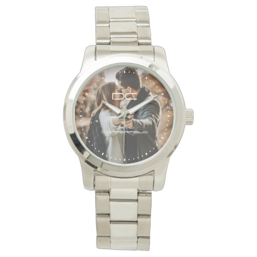 Custom Photo Monogram Name Watch