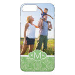 Custom Photo &amp; Monogram Outline seashells iPhone 8 Plus/7 Plus Case