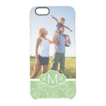 Custom Photo &amp; Monogram Outline seashells Clear iPhone 6/6S Case