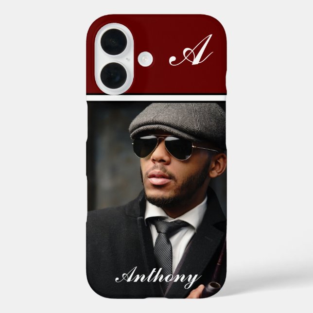 Custom Photo Monogram Personalize  Case-Mate iPhone Case (Back)