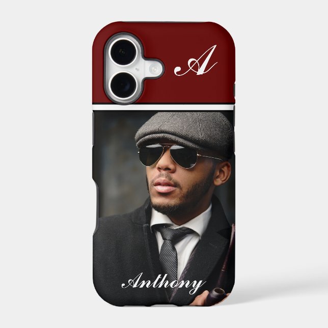 Custom Photo Monogram Personalize  Case-Mate iPhone Case (Back)