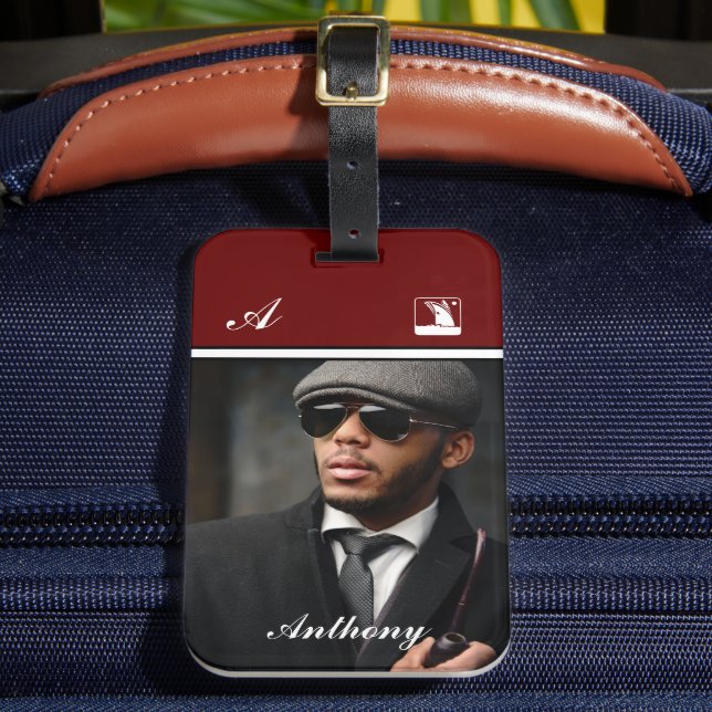 Custom Photo Monogram Personalize   Luggage Tag (Front Insitu 2)