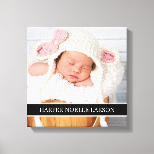 Custom Photo & Monogram Personalized Canvas Art