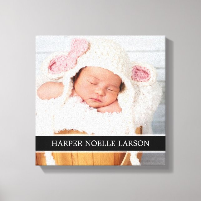 Custom Photo & Monogram Personalized Canvas Art (Front)