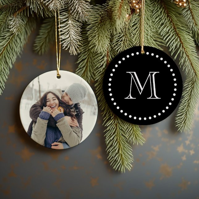 Custom Photo & Monogram Personalized Ornament (Creator Uploaded)