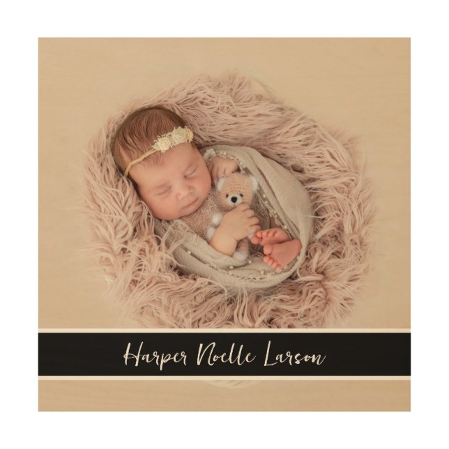 Custom Photo Monogram Personalized Print on Wood (Front)