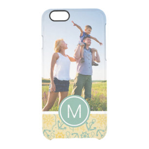 Custom Photo & Monogram Retro Anchor & Ropes Clear iPhone 6/6S Case