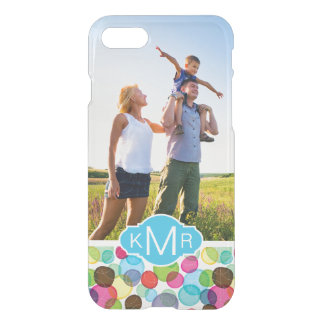 Custom Photo & Monogram Round bubbles pattern 2 iPhone 7 Case