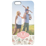 Custom Photo &amp; Monogram Summer Ship Pattern Clear iPhone 6 Plus Case