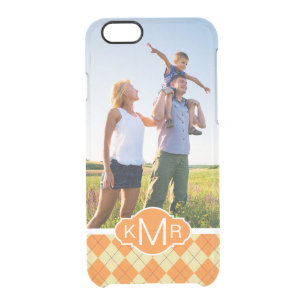 Custom Photo & Monogram Sweater Background Clear iPhone 6/6S Case