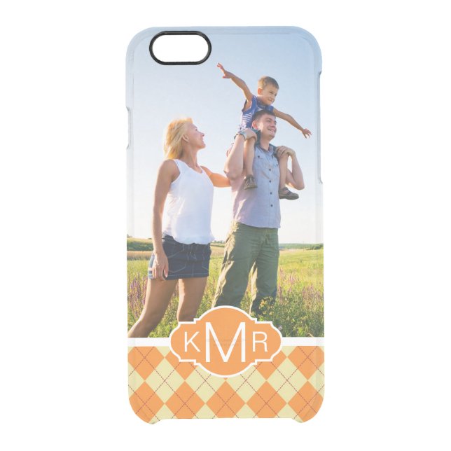Custom Photo & Monogram Sweater Background Uncommon iPhone Case (Back)