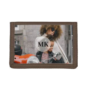 Custom Photo Monogram Tri-fold Wallet