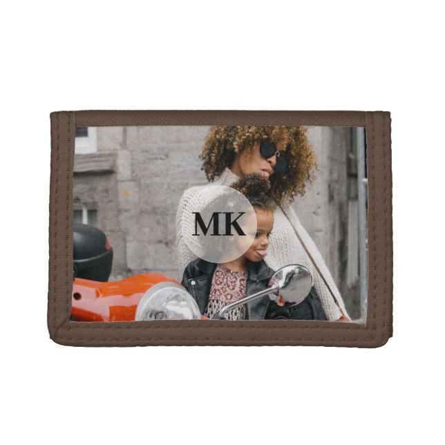 Custom Photo Monogram Trifold Wallet (Front)