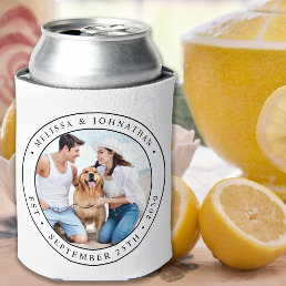 Custom Photo Monogram Wedding Can Cooler