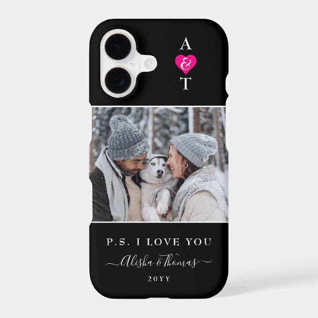 Custom Photo & Monogram Wedding/Engagement Case-Mate iPhone Case (Back)
