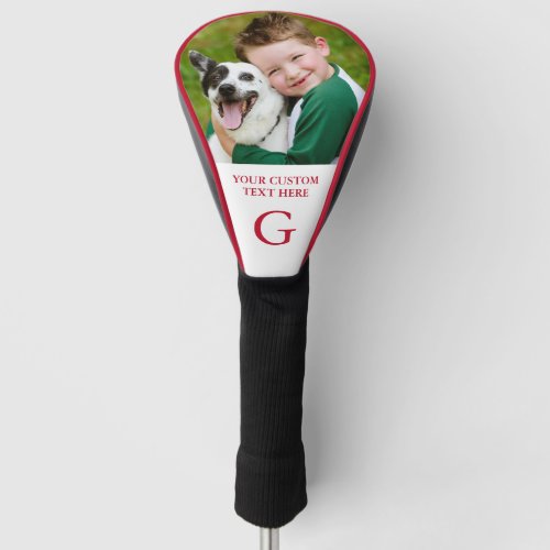 Custom Photo Monogrammed Photo Personalized Red Golf Head Cover