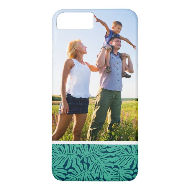 Custom Photo Monstera Tropical Leaf Pattern Case-Mate iPhone Case (Back)