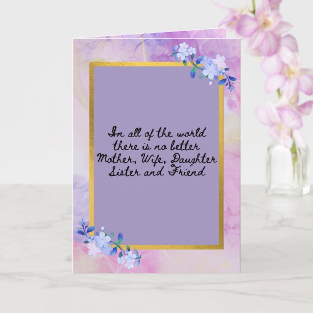 Custom Photo Mothers Day Card (Orchid)