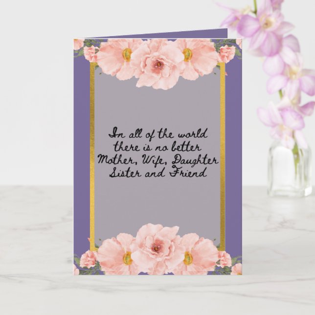 Custom Photo Mothers Day Card (Orchid)