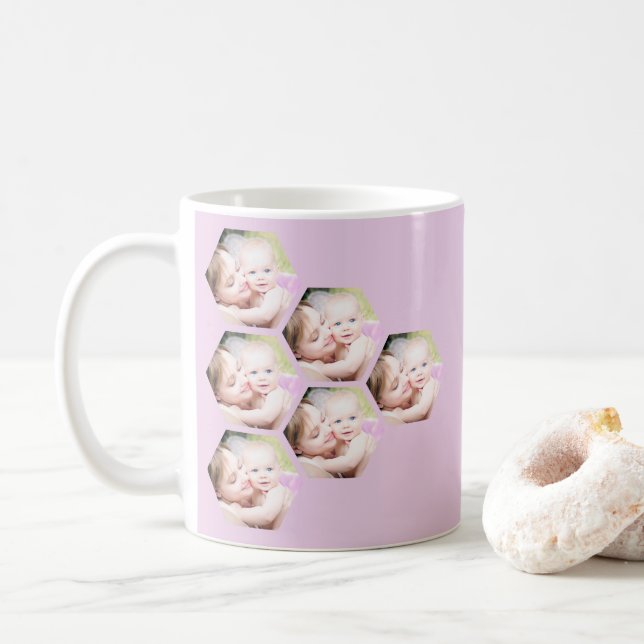 Custom photo mother's day gift coffee mug (With Donut)
