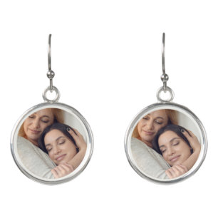Custom Photo Mothers Day Gift for Mom Personalized Earrings