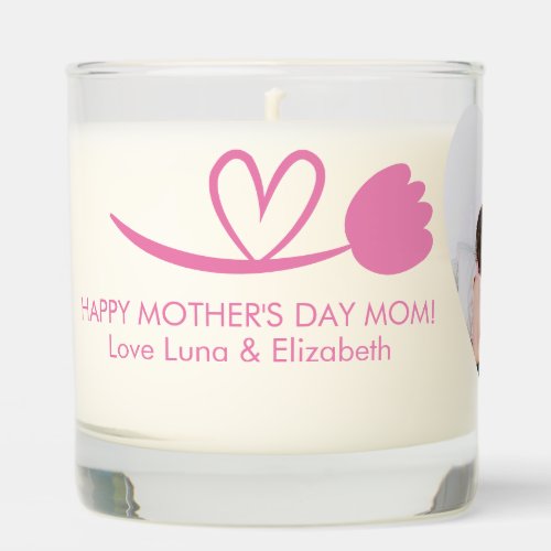 Custom Photo Mothers Day Gift for Mom Scented Candle