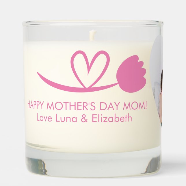 Custom Photo Mothers Day Gift for Mom Scented Candle (Front)