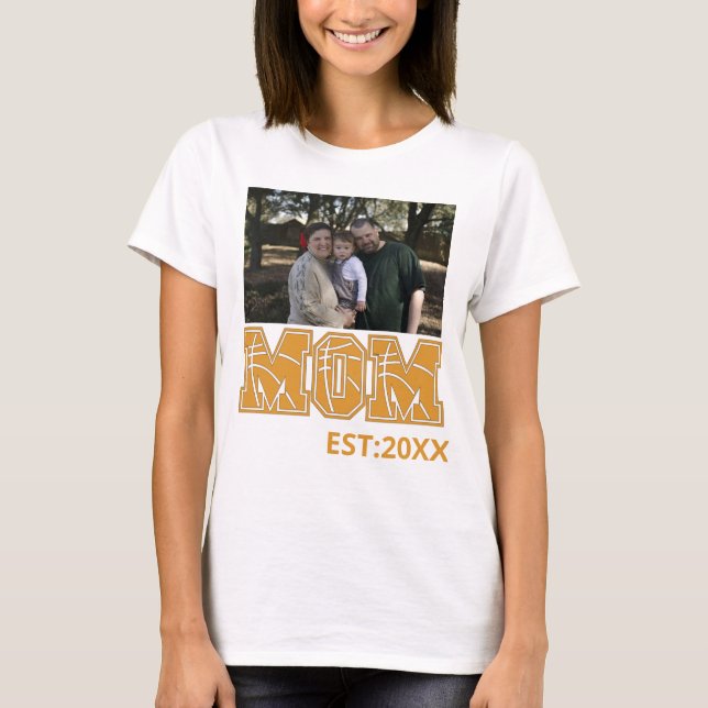 Custom photo Mothers day Sports Mom Basketball Mom T-Shirt (Front)