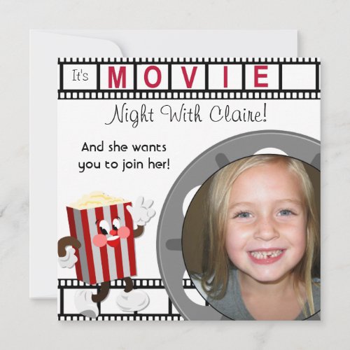 Custom Photo Movie Night Birthday Invitation