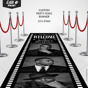 Custom Photo Movie Strip Carpet, Hollywood Party Runner