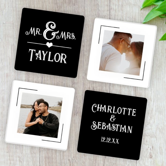 Custom Photo Mr and Mrs Coaster Set (Creator Uploaded)