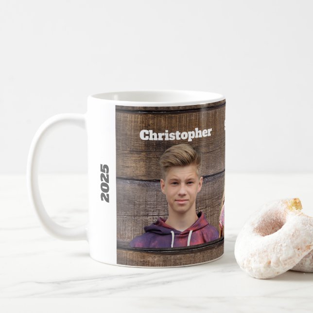 Custom Photo Mug 3 Photo Faces (With Donut)