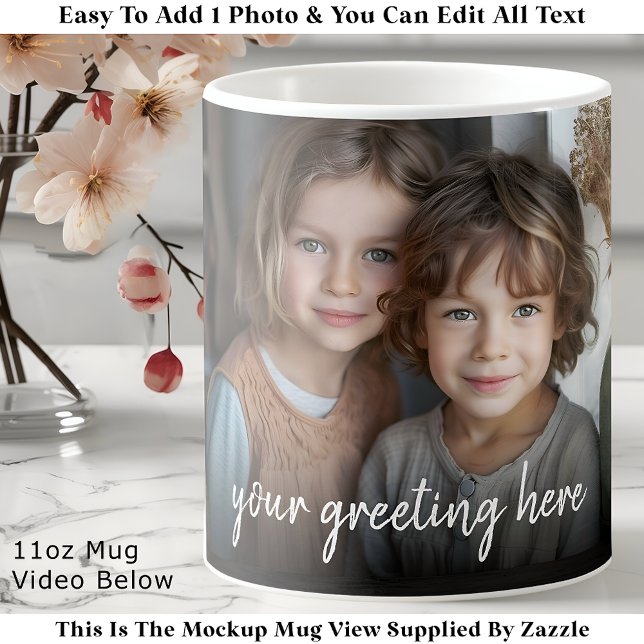 Custom Photo Mug Family, Modern One Photo Easy (Creator Uploaded)