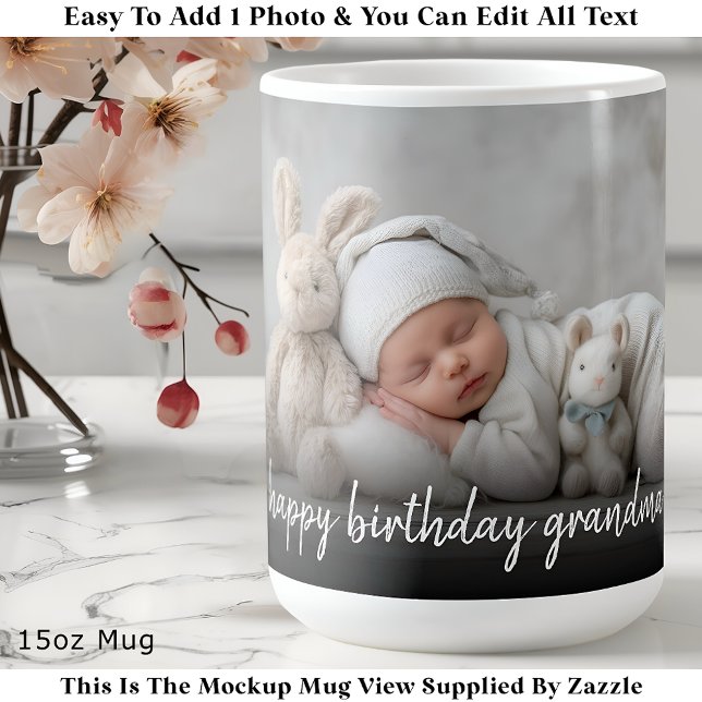 Custom Photo Mug Grandma, Modern One Photo Easy (Creator Uploaded)