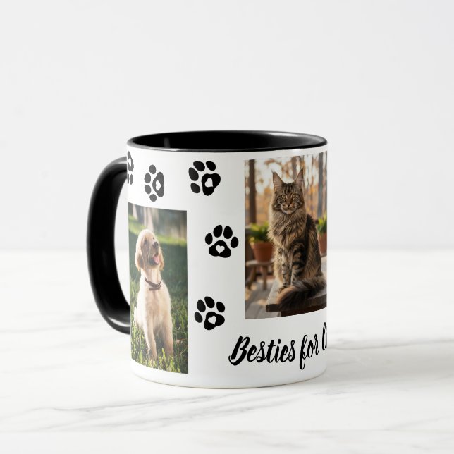 Custom Photo Mug: Pet Besties for Life Mug (Front Left)