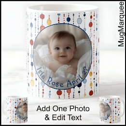 Custom Photo Mug with Colorful Dot Pattern C556