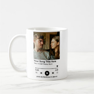 Custom Photo Music Player Personalized Song Gift Coffee Mug