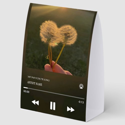 Custom Photo Music Player Table Tent