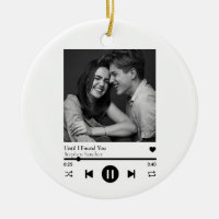Custom Photo Music Playlist Ceramic Ornament