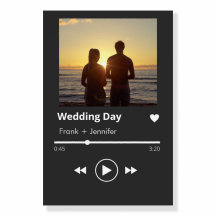 Custom photo music playlist modern couples wedding