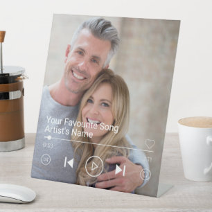 Custom Photo & Music Playlist Pedestal Sign