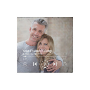 Custom Photo & Music Playlist Stone Magnet