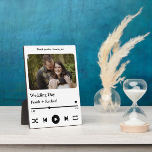 Custom photo music song playlist for couples plaque